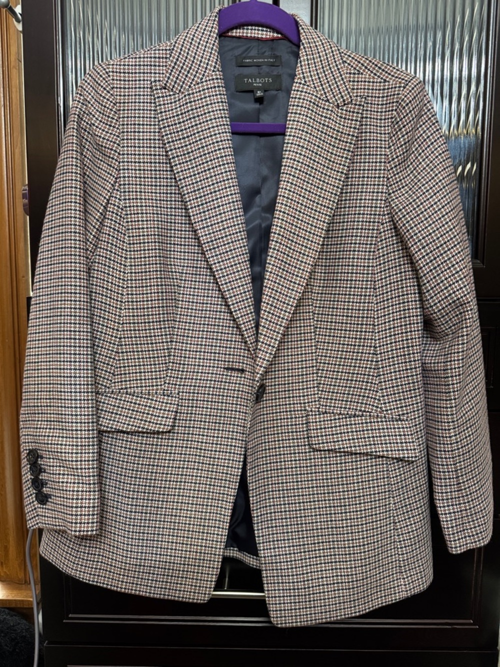 Talbots Houndstooth Sport Coat in Brown and Navy Houndstooth